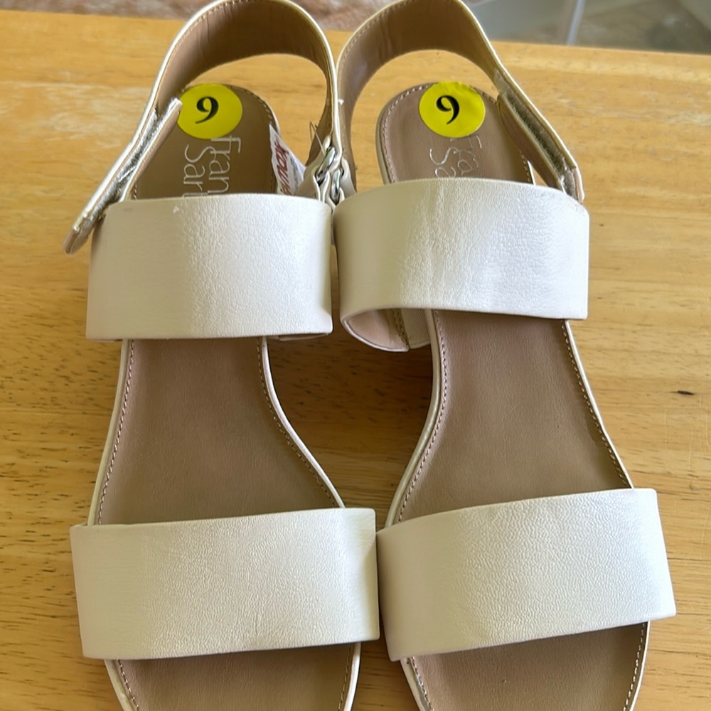 NWT Franco Sarto cream, color, strap sandals